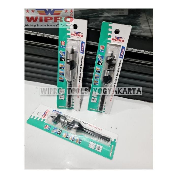 Mata Bor Kayu Auger Bit Mini Ukuran 18MM × 115MM Wipro Original