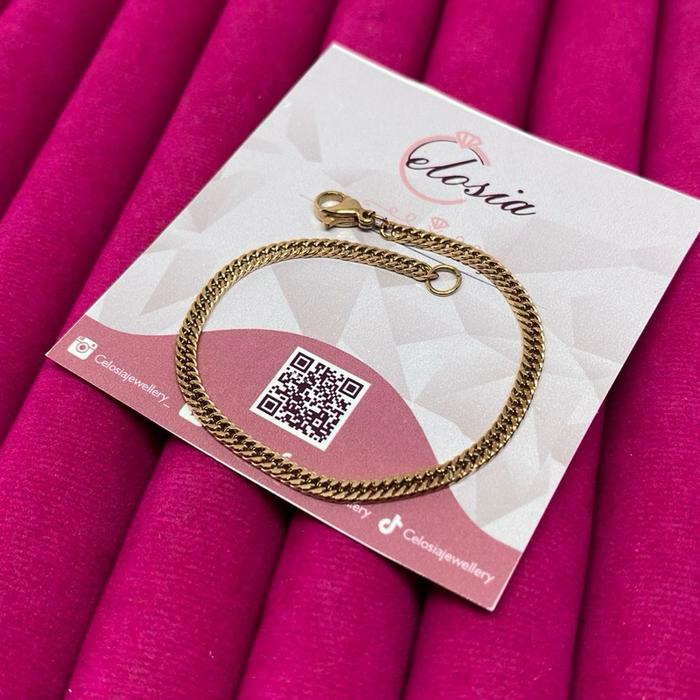 GELANG SISIK NAGA ROSE,GOLD,SILVER TITANIUM