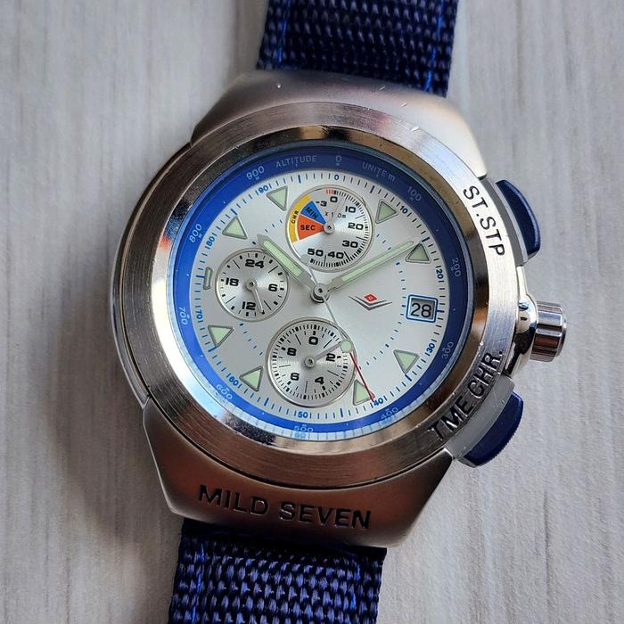 Jam Tangan Mild Seven Quartz Altimeter Chronograph Made In Japan RARE