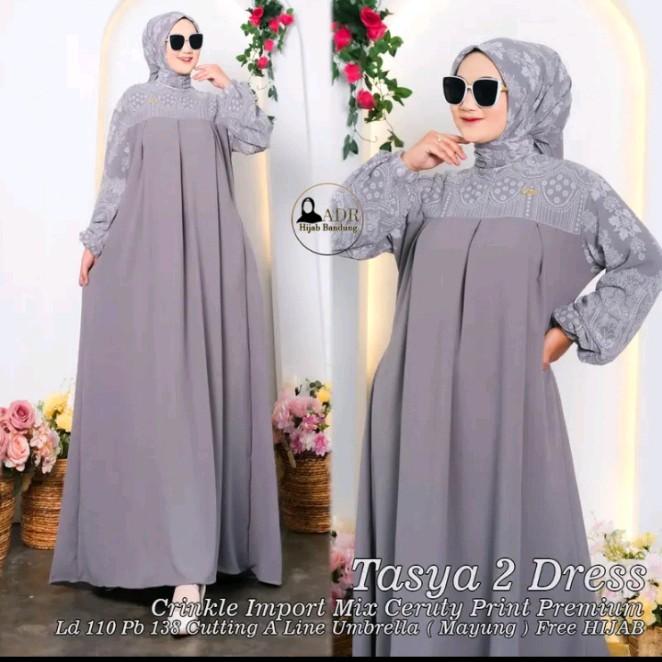Dress tasya 2 dan 4  cringkle dan ceruty Bunga