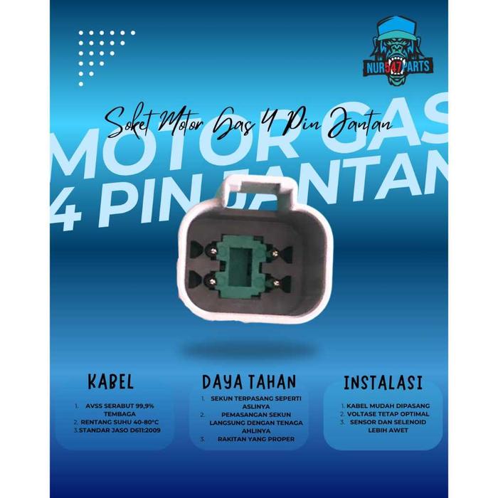 soket motor gas jantan 4 pin pc130-7 pc200-7 komatsu