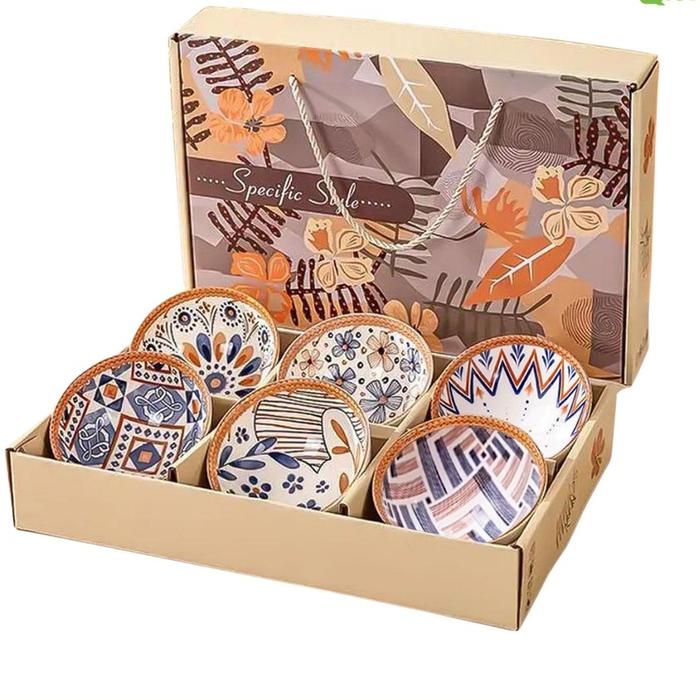 PREMIUM (READY) terjamin MANGKOK SET KERAMIK 6 PCS | SOUVENIR MANGKOK SET JAPANESS | MANGKOK SOUVENI