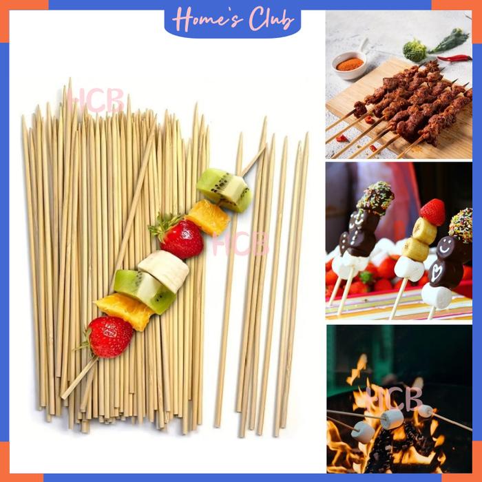 HCB Tusuk Sate Panjang 15&20Cm / Stik Bambu / Uang Florist Kerajinan / Tusuk Lidi / Sturdy Disposabl