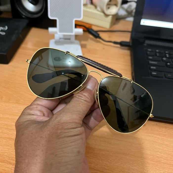 RAY BAN OUTDOORSMAN  USA LEATHERS SUNGLASSES 80’S  Rayban B&L usa  Lensa G15.  Size 58m  Bausch&lomb
