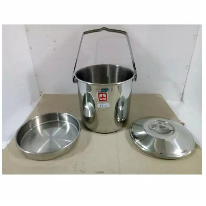 Maspion R12 R-12 Maxim  Single Food Carrier Stainless Steel 14Cm Rantang Tunggal Rrt 14 Cm
