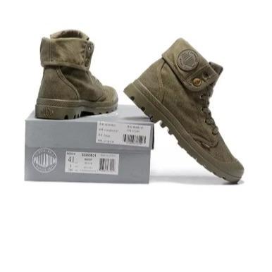 PALLADIUM Pallabrouse Green Sneakers Turn Men Women Workwear Ankle Boots Canvas Casual Shoes Walking