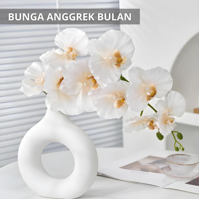 Bunga Anggrek Bulan Bunga Plastik Premium Dekorasi Rumah Hiasan Pelaminan Cabang 9