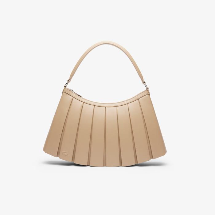 Lacoste FW24 Lenglen Leather Bag Large Tas Kulit Premium dengan Desain Lipit