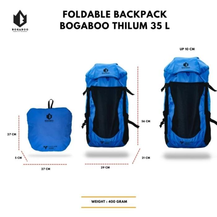 foldable backpack tas lipat summit bogaboo thilum 35L Wateroof ultralight camping bag pack tas bukan