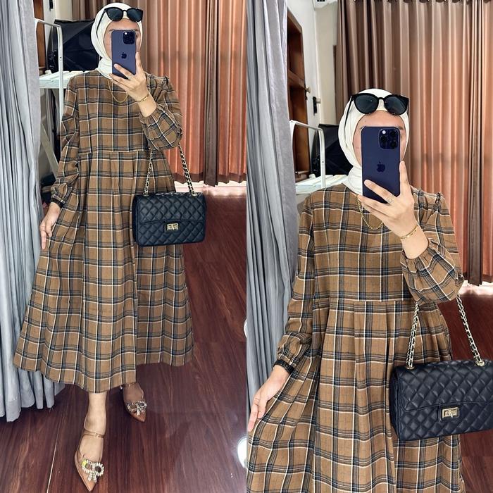 Yorri Dres / Gamis Import Wanita dewasa /  Maxi Dewasa Muslim dres Flanel import