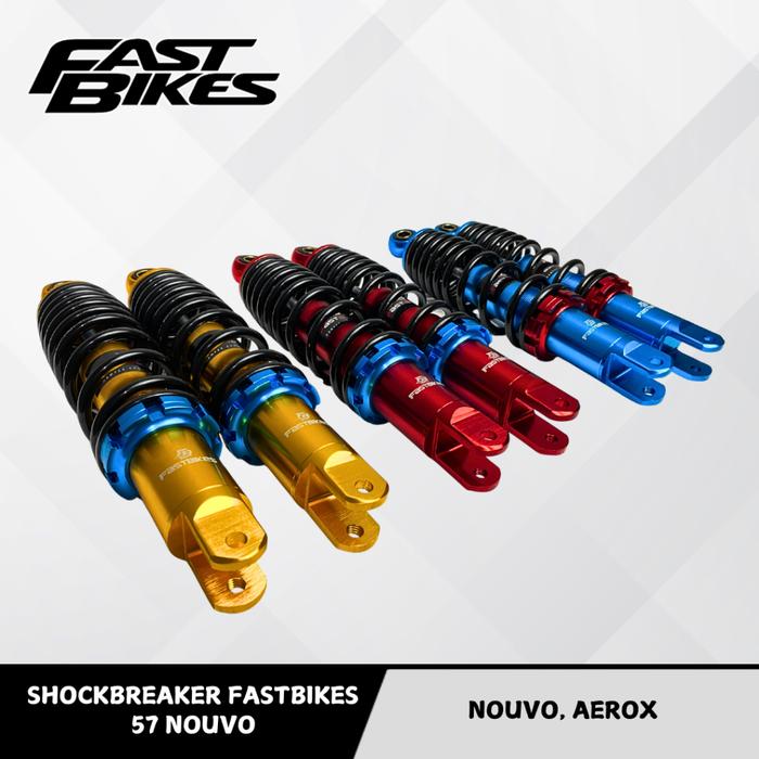 Shockbreaker FASTBIKES Non Tabung 280 340 MM Shock Belakang Bebek Universal Nouvo AEROX Jupiter 57