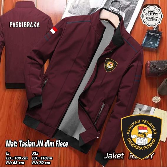 Jaket PASKIBRAKA custom nama sekolah / Jaket Tebal Parasut Taslan ZN / Jaket Pria Wanita / Jaket Sek