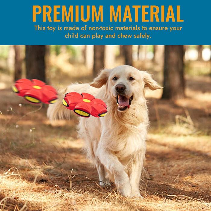 Pet Flying UFO Flat Throw Disc Ball Without LED Light Magic Ball Toy