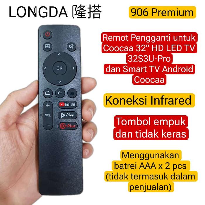 Remote Pengganti TV Coocaa Smart TV Android LED Digital 32S3U LONGDA 906 Premium