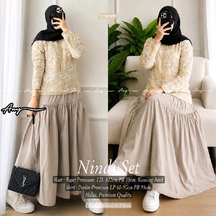 Hem&Rok Nindi set matt: Rajut premium•size : LD 100cm PB 55cm kancing aktif skrill: poplin premium