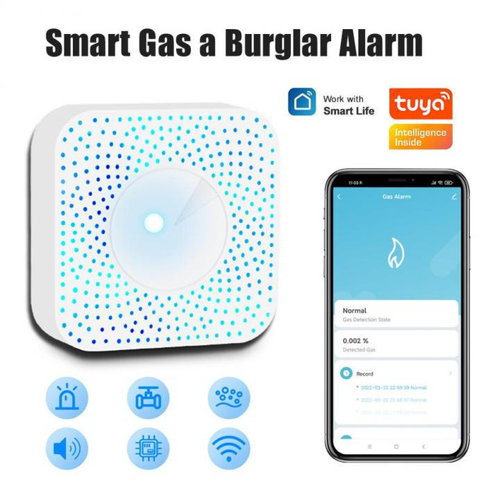 Zigbee Smoke Detector Smart  App Push Smart Gas Alarm Detector Tuya