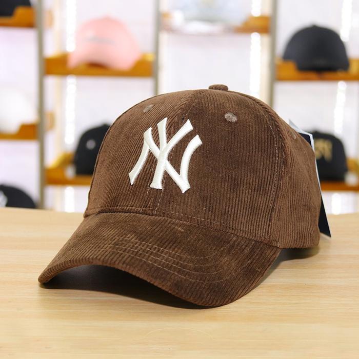 Topi Baseball Corduroy NY Brown Major League Baseball MLB Korea Pria Wanita