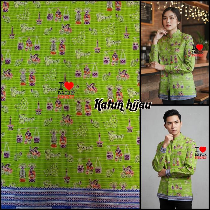 KATUN ONDEL PREMIUM MOTIF 13 HIJAU IJO ZAMRUD LUMUT DAUN BOTOL ARMY OLIVE MINT JADE FOREST EMERALD B