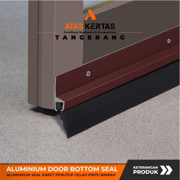 aluminium door seal bawah pintu karet - tutup penutup celah bawah pintu silver