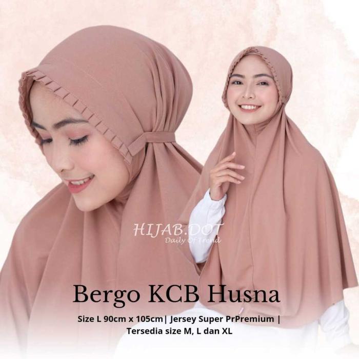 NEW Jilbab Bergo KCB Husna Size L & XL Jersey Premium By HIJAB.DOT Berkualitas