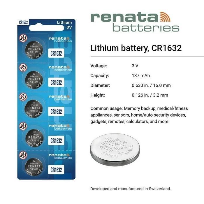 Baterai Renata Cr1632 Cr 1632 Battery Renata Cr1632 Cr 1632 Batre Renata Cr1632 Cr 1632 Prenium
