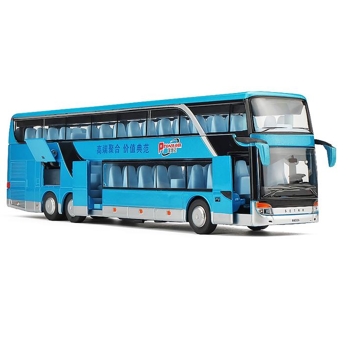 Children Toy Luxury Bus Double decker Bus Children Toy Model Simulation Bus Alloy Bus Return Sound a
