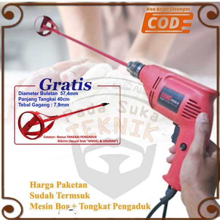 mesin bor listrik 10mm pengaduk adonan kue mixer cat semen sabun serbaguna