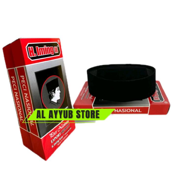 Peci Songkok H.ImingSONS AC Kualitas Super - Hitam Polos, Nyaman, Tebal, Ukuran 8-9-10 - Pria, Musli