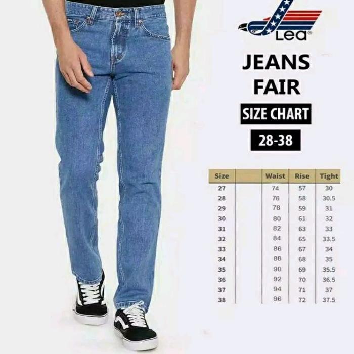 Celana Jeans Lea 606 Original Standar Pria - Biru Muda/Bioblitz, Bahan Jeans Denim - Bajatex - Nyama