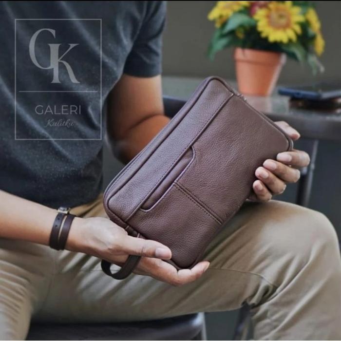 Hand Bag Clutch Pria Wanita Kulit Sapi Asli-COLDIAC
