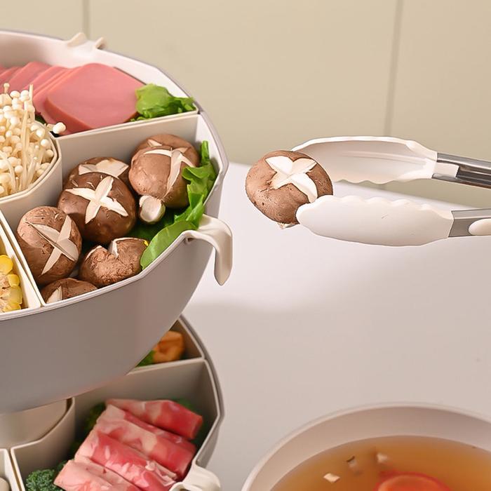 Kitchen Hot Pot Drain Basket Rotatable Portable Hot Pot Food