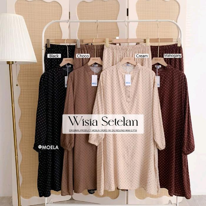 Wisia Setelan Panjang Tunik Dewasa Rayon Premium Original by Moela