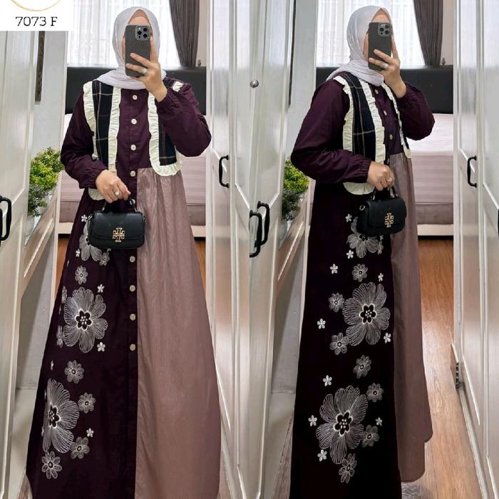 7073 Syaina Dress by SEMUT | Gamis Katun | | Dress Kondangan | | Maxidress Motif |