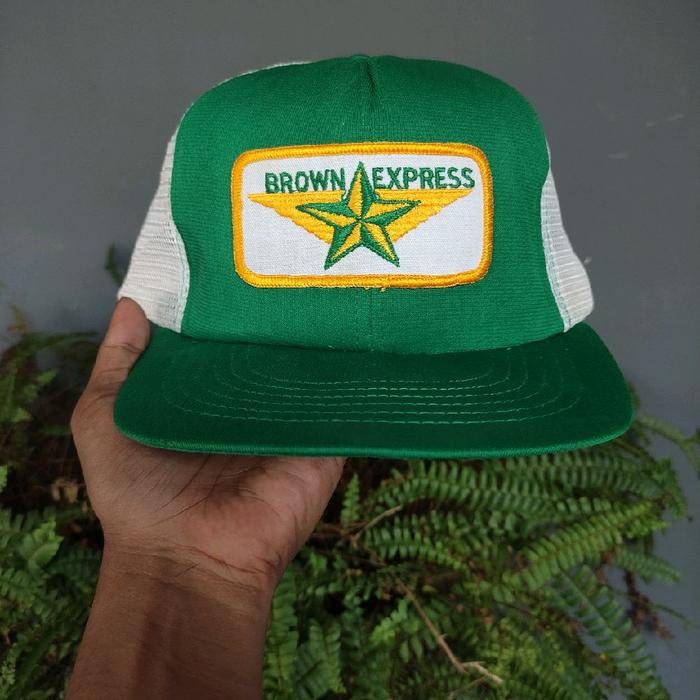 TOPI VINTAGE BROWN EXPRESS PATCH BORDIR