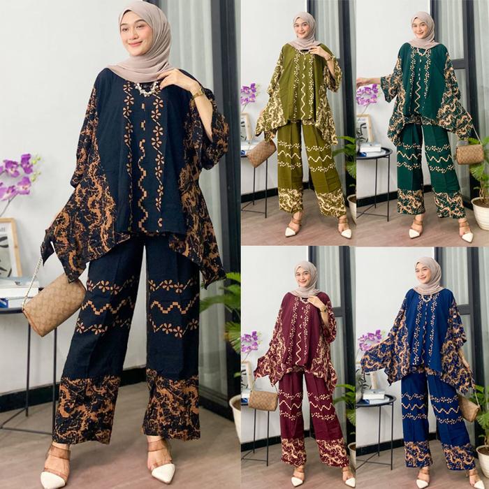 Ruby Jumbo Set Setelan Waka Celana Panjang Set Rayon Wanita Busui By Afareen Mode
