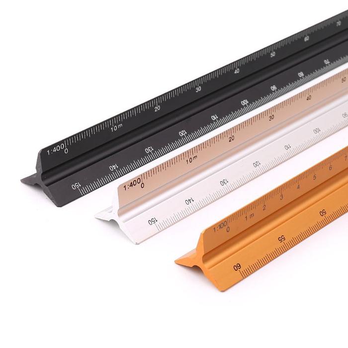 Penggaris Skala Arsitek Segitiga 30Cm Penggaris Skala Aluminium untuk