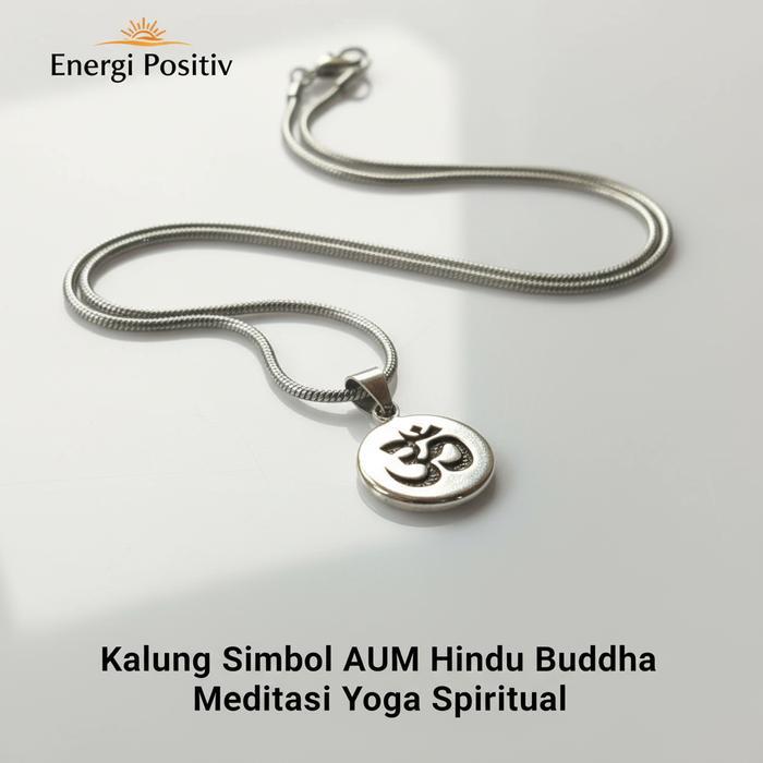 Promo Kalung Liontin OM Titanium Pria Wanita Anti Karat / Kalung Simbol AUM Hindu Buddha Meditasi Yo