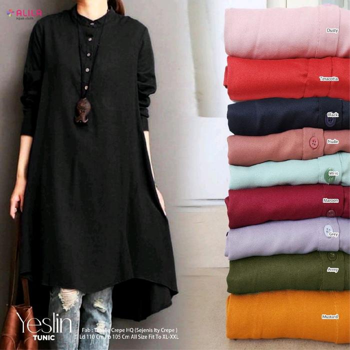 CHERYLSFASHION - YESLIN TUNIK ATASAN WANITA LENGAN PANJANG BUSUI FRIENDLY BIG SIZE JUMBO OVERSIZE KA
