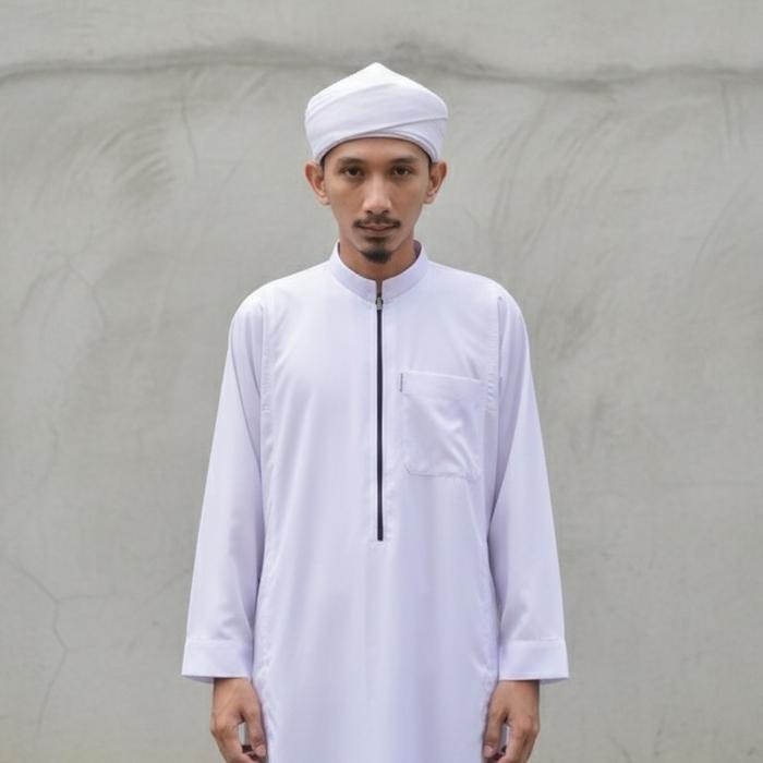 Peci Imamah Permanen Sorban Imamah Panjang 3 Meter Size 1-10 Hitam Putih Hijau Model Random