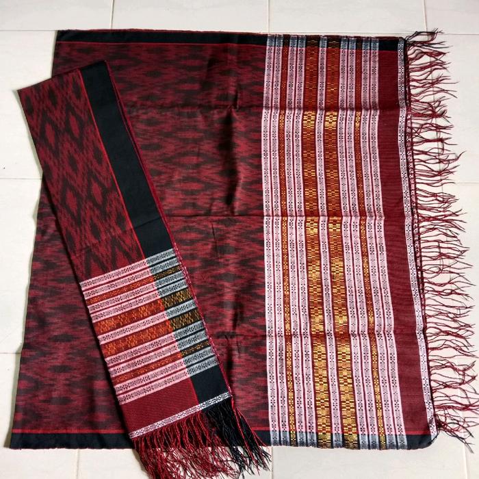 Pertap Platinum Premium Kain Tenun Tebal Tradisional Batak Simalungun Bisa Songket Seragam pertap