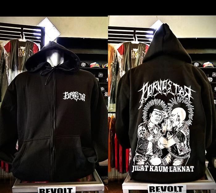 zipper PORNOSTAR (jilat kaum laknat), jaket pornostar, jaket band punk