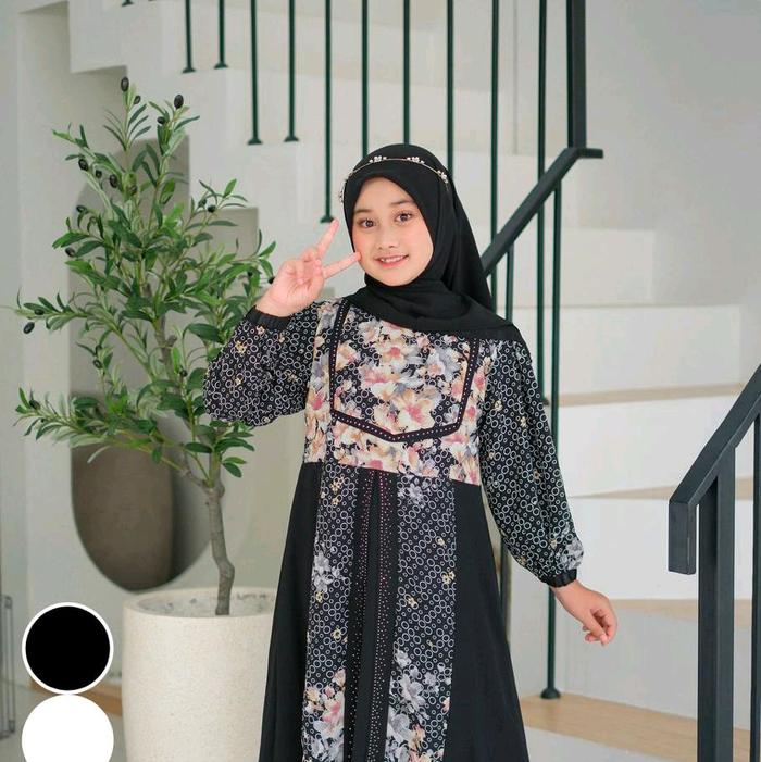GAMIS SARIMBIT ANAK USIA 5-12TAHUN/GAMIS NOMIYA BJ4546/ABAYA ANAK PREMPUAN