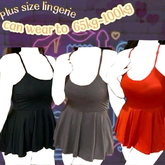 Lingerie Jumbo Big Size Wanita Dress Mini Backless Alicia / Lingerie Plus Size Daster Jumbo Premium