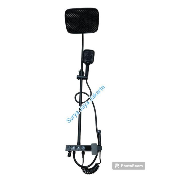 PROMO Shower tiang stainless model baru warna hitam / Shower tiang kotak minimalis stainless / Kran