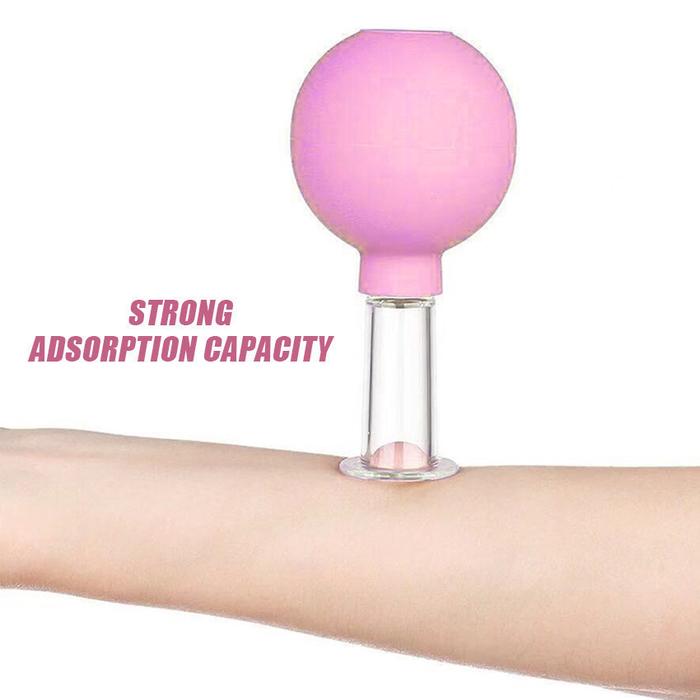 4Pcs Facial Cupping Cup Bekam Wajah -Alat Bekam Wajah-Cupping Bekam-Bahan Kaca Facial Vacuum Cup Bek