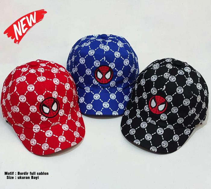 Topi Spiderman ukuran Bayi / Topi Spiderman