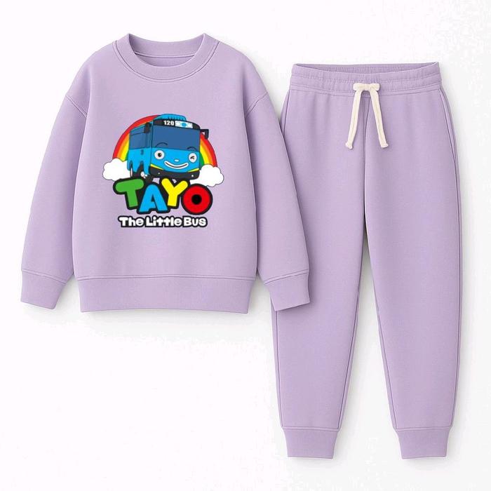 tayo Baju Anak Laki-laki Perempuan tayo Warna Setelan Sweater dan Celana Panjang untuk Anak