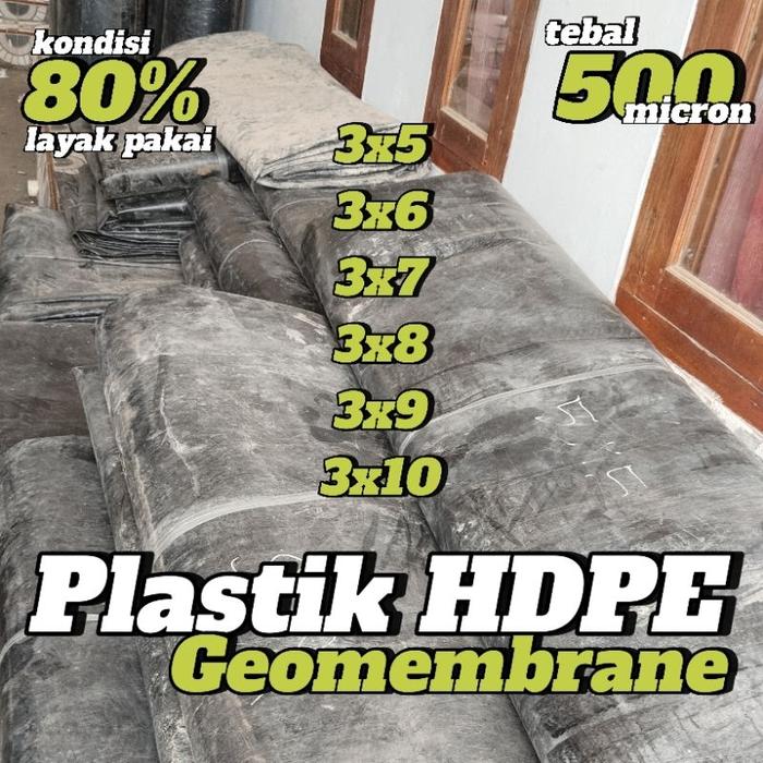 Geomembran HDPE lebar 3Mx10M tebal 500micron(bekas layak pakai)