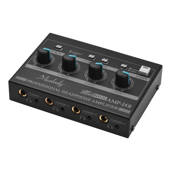 Muslady AMP-14 4-Channel Headphone Amplifier Compact Stereo Headphone