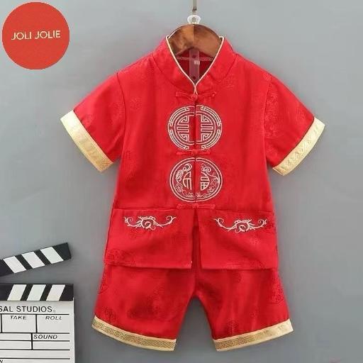 BOOM SALE BOY QIBAO SETELAN 2PCS JIBAO GOLD/RED BAJU IMLEK ANAK COWOK MOTIF NAGA